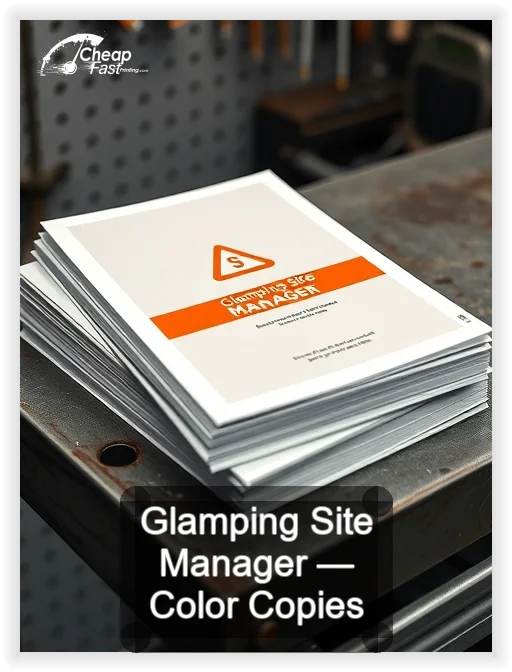 Glamping Site Manager business card design sample