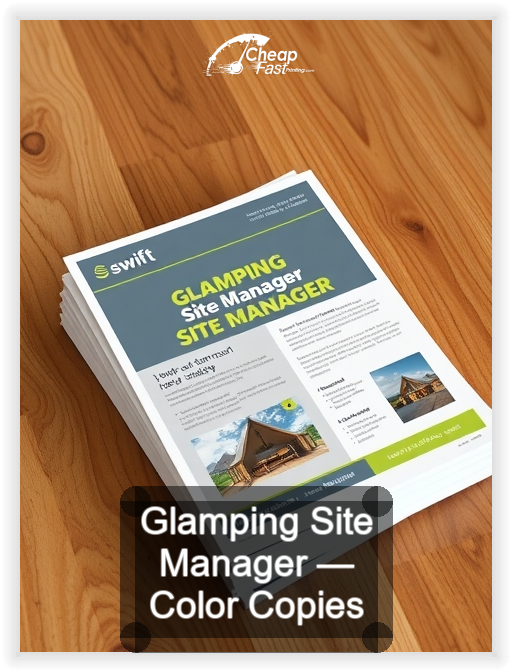 Glamping Site Manager business card design sample