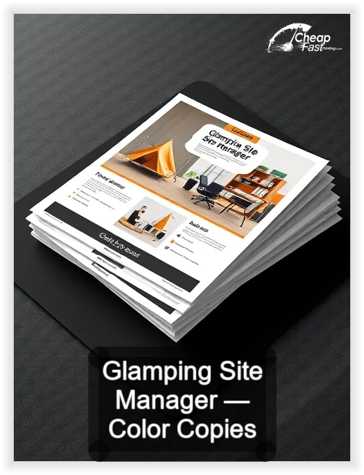 Glamping Site Manager business card design sample