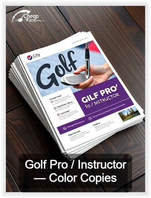 Golf Pro Instructor business card design sample