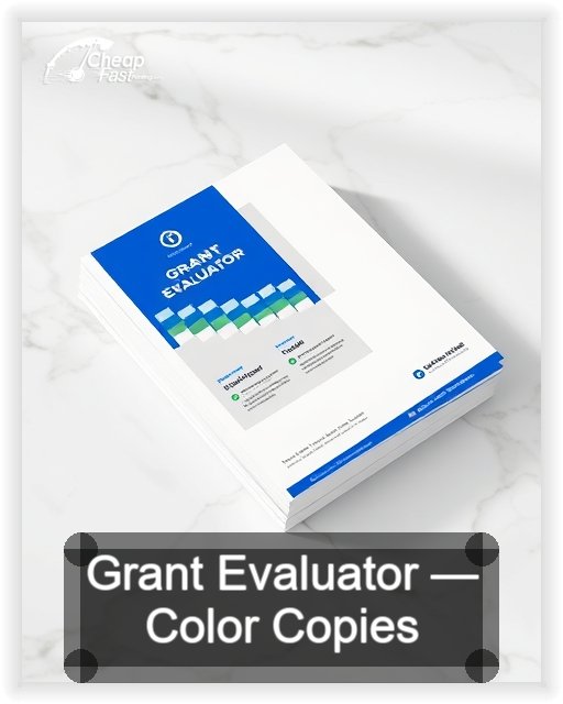 Grant Evaluator business card design sample