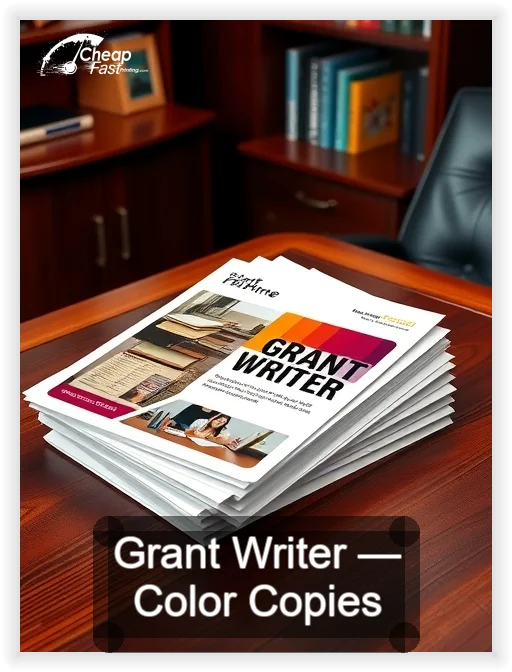 Grant Writer business card design sample