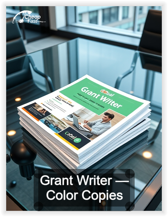 Grant Writer business card design sample
