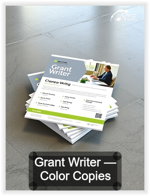 Grant Writer business card design sample