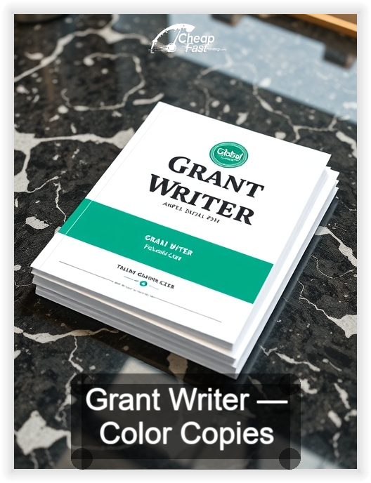 Grant Writer business card design sample