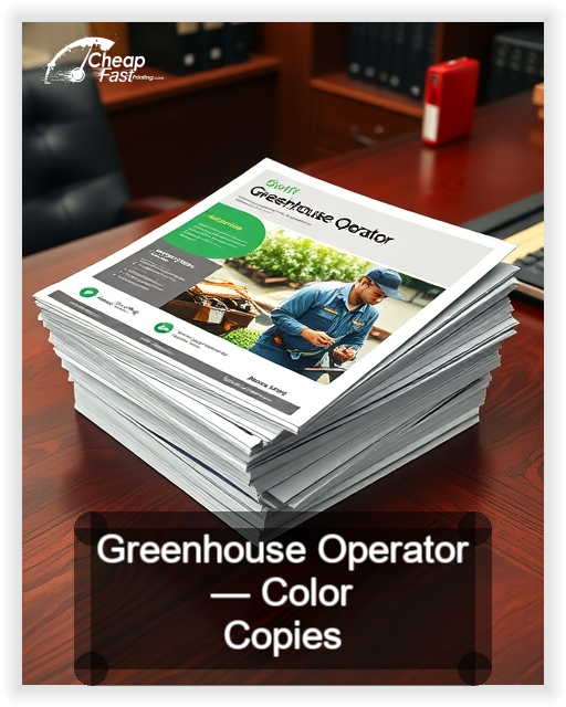 Greenhouse Operator business card design sample