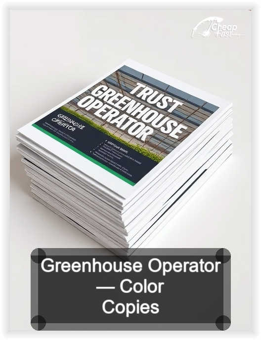 Greenhouse Operator business card design sample