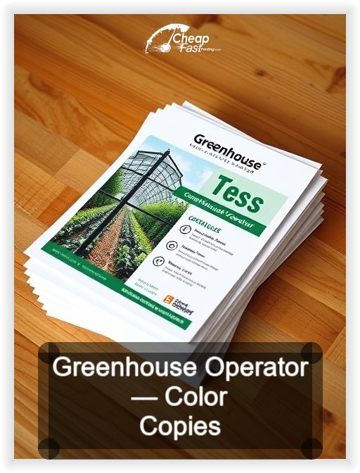 Greenhouse Operator business card design sample