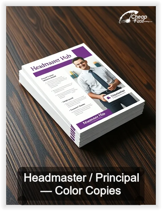 Headmaster Principal business card design sample