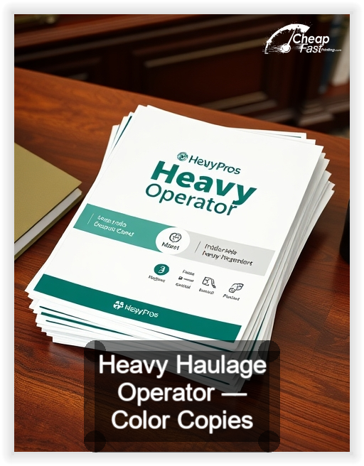 Heavy Haulage Operator business card design sample