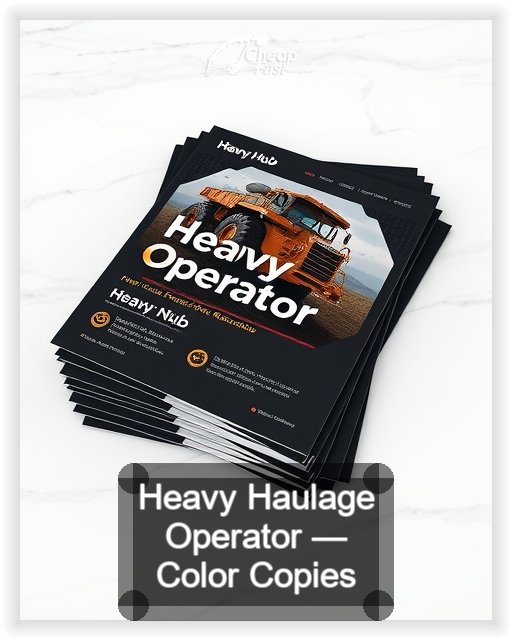 Heavy Haulage Operator business card design sample