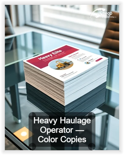 Heavy Haulage Operator business card design sample