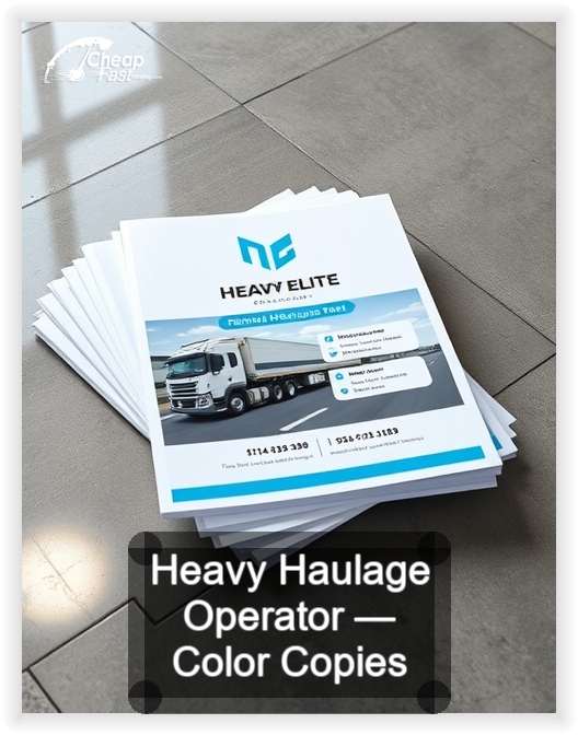 Heavy Haulage Operator business card design sample