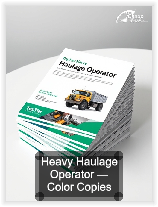 Heavy Haulage Operator business card design sample