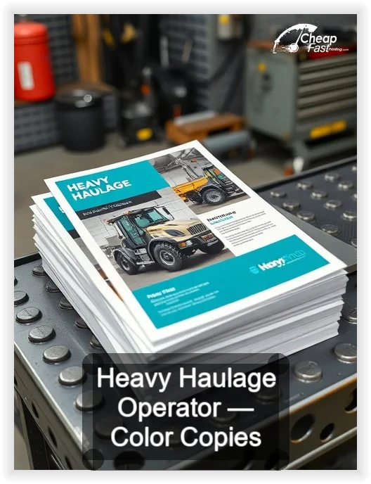 Heavy Haulage Operator business card design sample