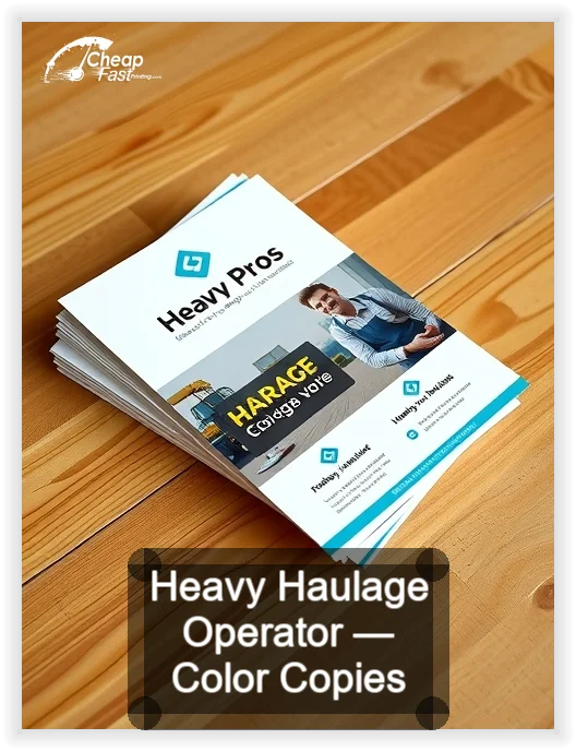Heavy Haulage Operator business card design sample