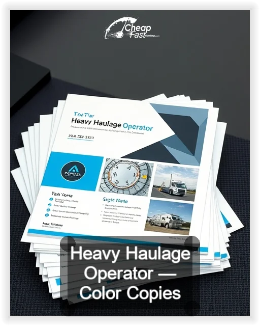 Heavy Haulage Operator business card design sample