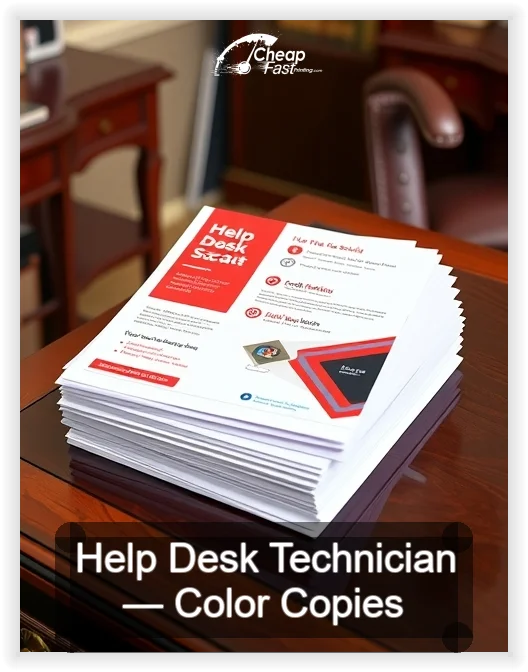 Help Desk Technician business card design sample