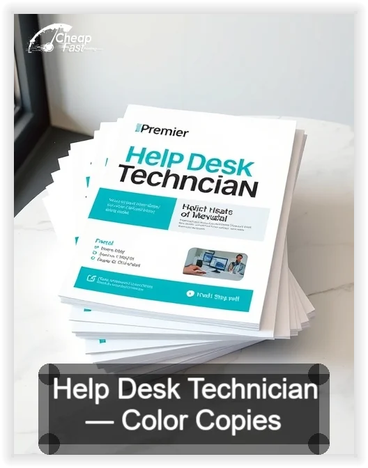 Help Desk Technician business card design sample