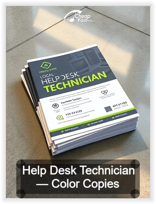 Help Desk Technician business card design sample