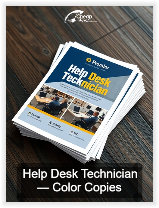 Help Desk Technician business card design sample