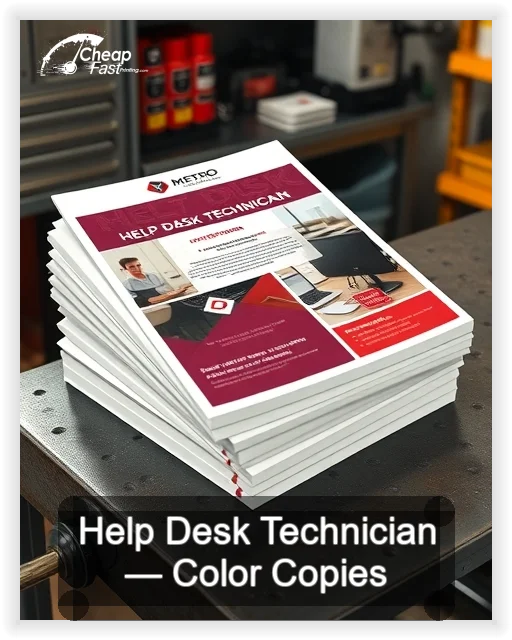 Help Desk Technician business card design sample