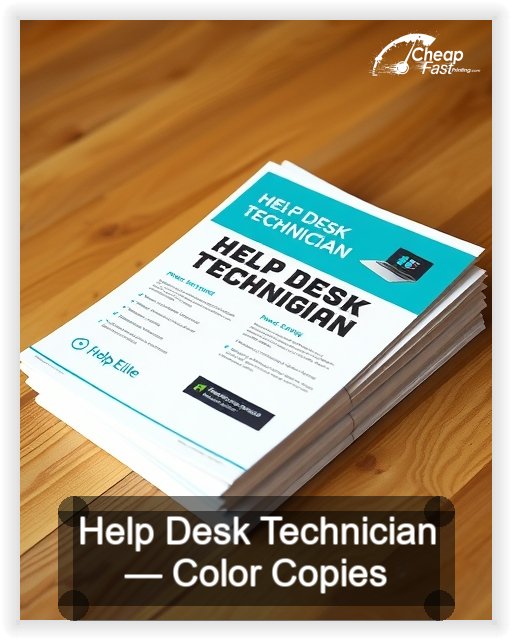 Help Desk Technician business card design sample