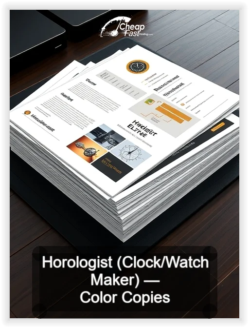 Horologist Clock Watch Maker business card design sample
