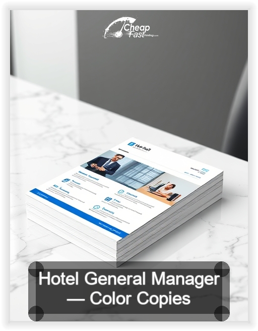 Hotel General Manager business card design sample