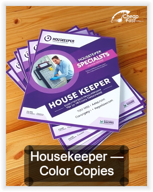Housekeeper business card design sample