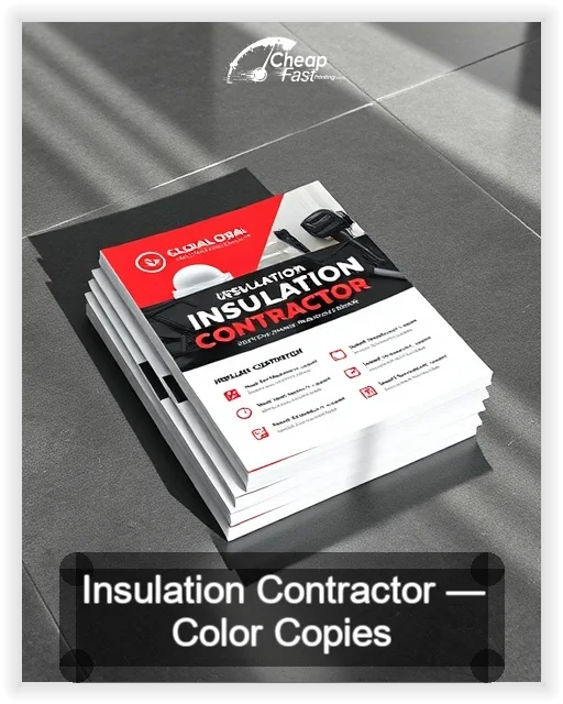Insulation Contractor business card design sample