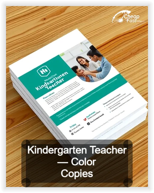 Kindergarten Teacher business card design sample