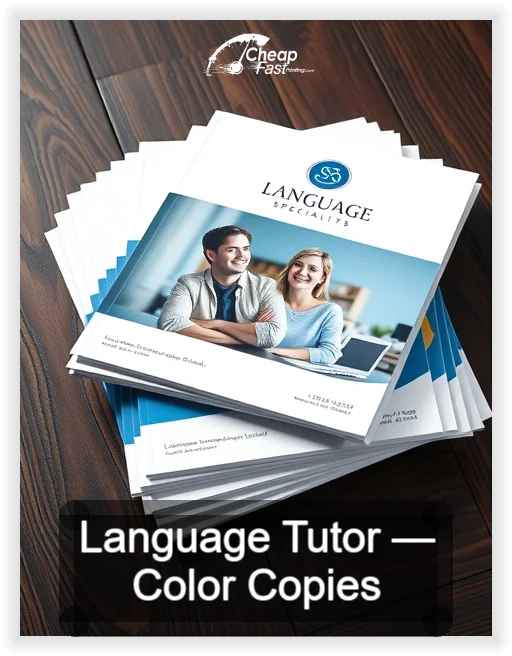 Language Tutor business card design sample