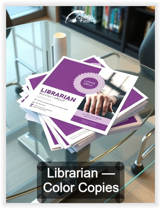 Librarian business card design sample