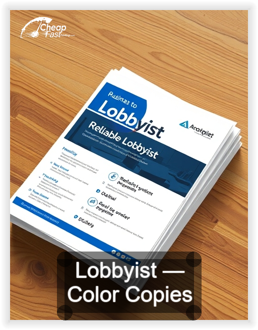 Lobbyist business card design sample