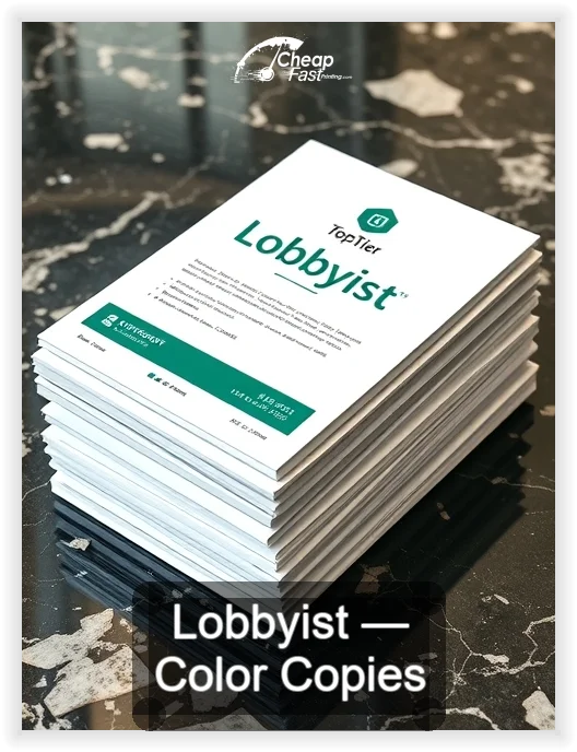 Lobbyist business card design sample