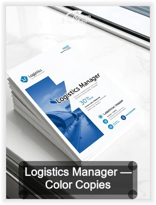 Logistics Manager business card design sample