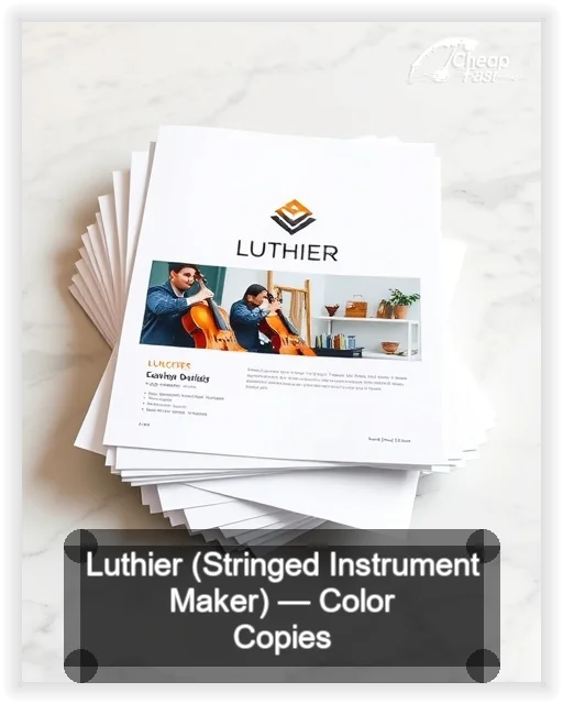 Luthier Stringed Instrument Maker business card design sample