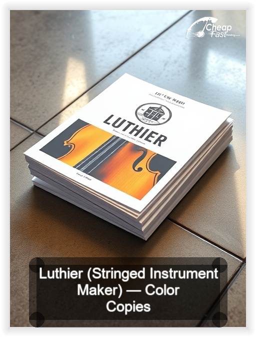 Luthier Stringed Instrument Maker business card design sample