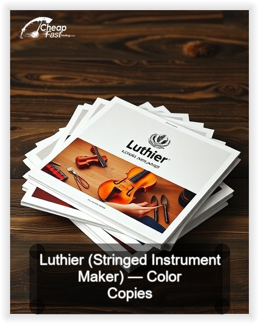 Luthier Stringed Instrument Maker business card design sample