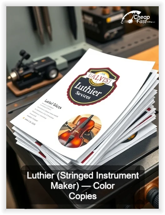 Luthier Stringed Instrument Maker business card design sample
