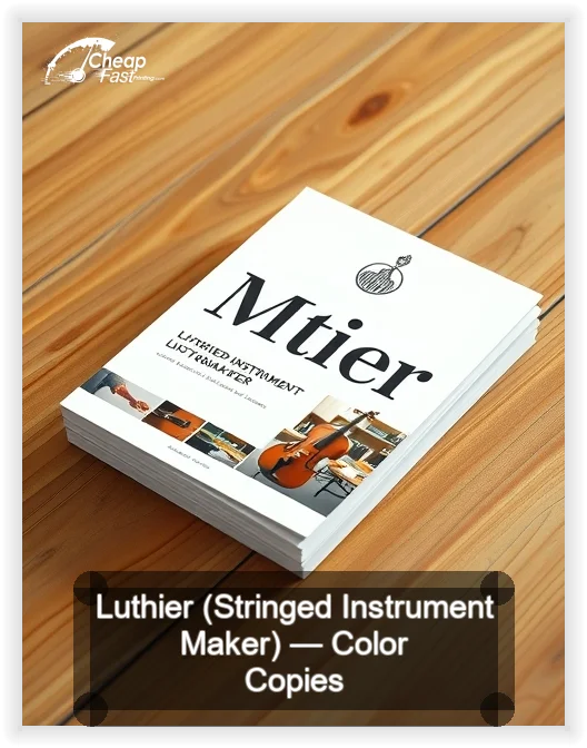 Luthier Stringed Instrument Maker business card design sample