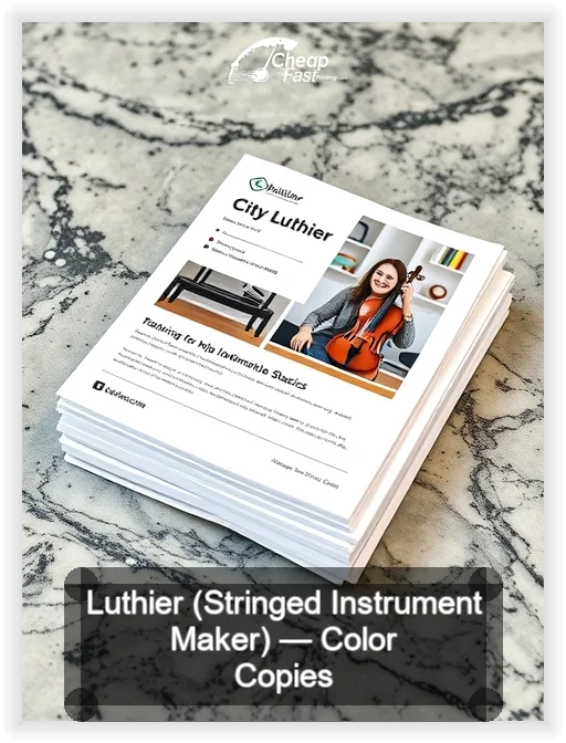 Luthier Stringed Instrument Maker business card design sample
