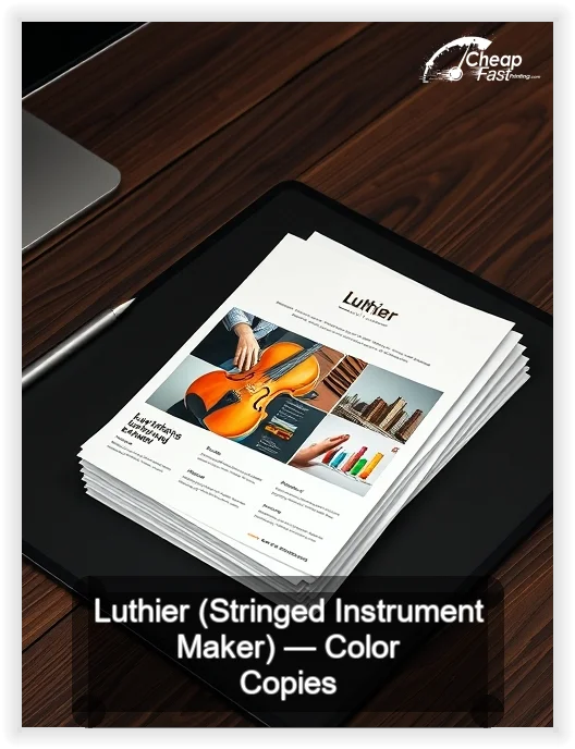 Luthier Stringed Instrument Maker business card design sample