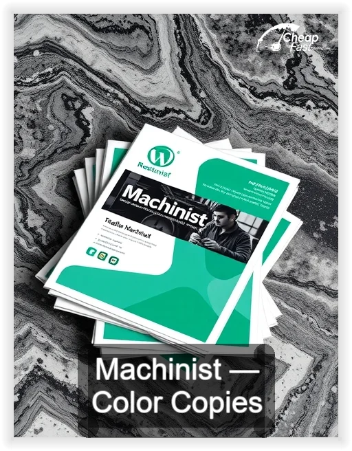 Machinist business card design sample
