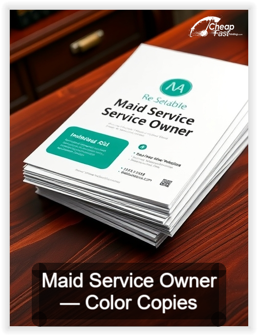 Maid Service Owner business card design sample