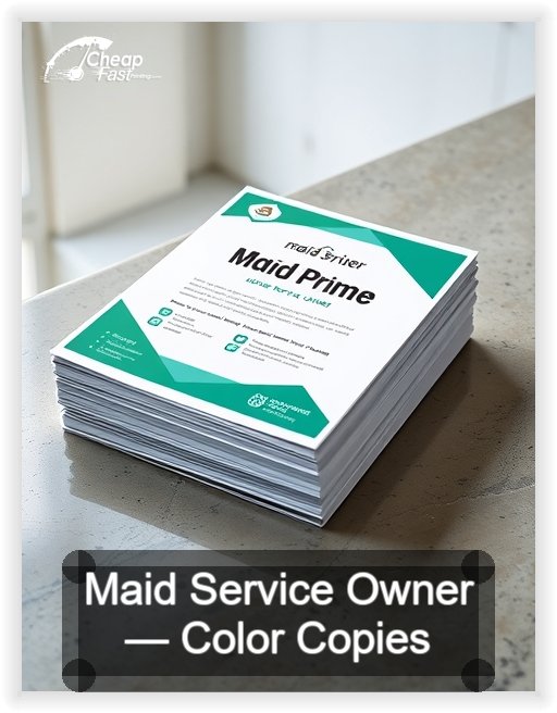 Maid Service Owner business card design sample
