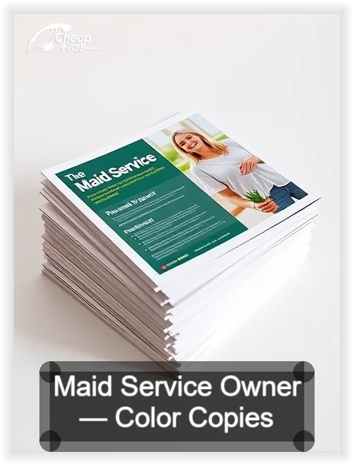 Maid Service Owner business card design sample
