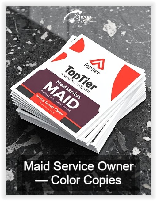 Maid Service Owner business card design sample