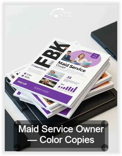 Maid Service Owner business card design sample